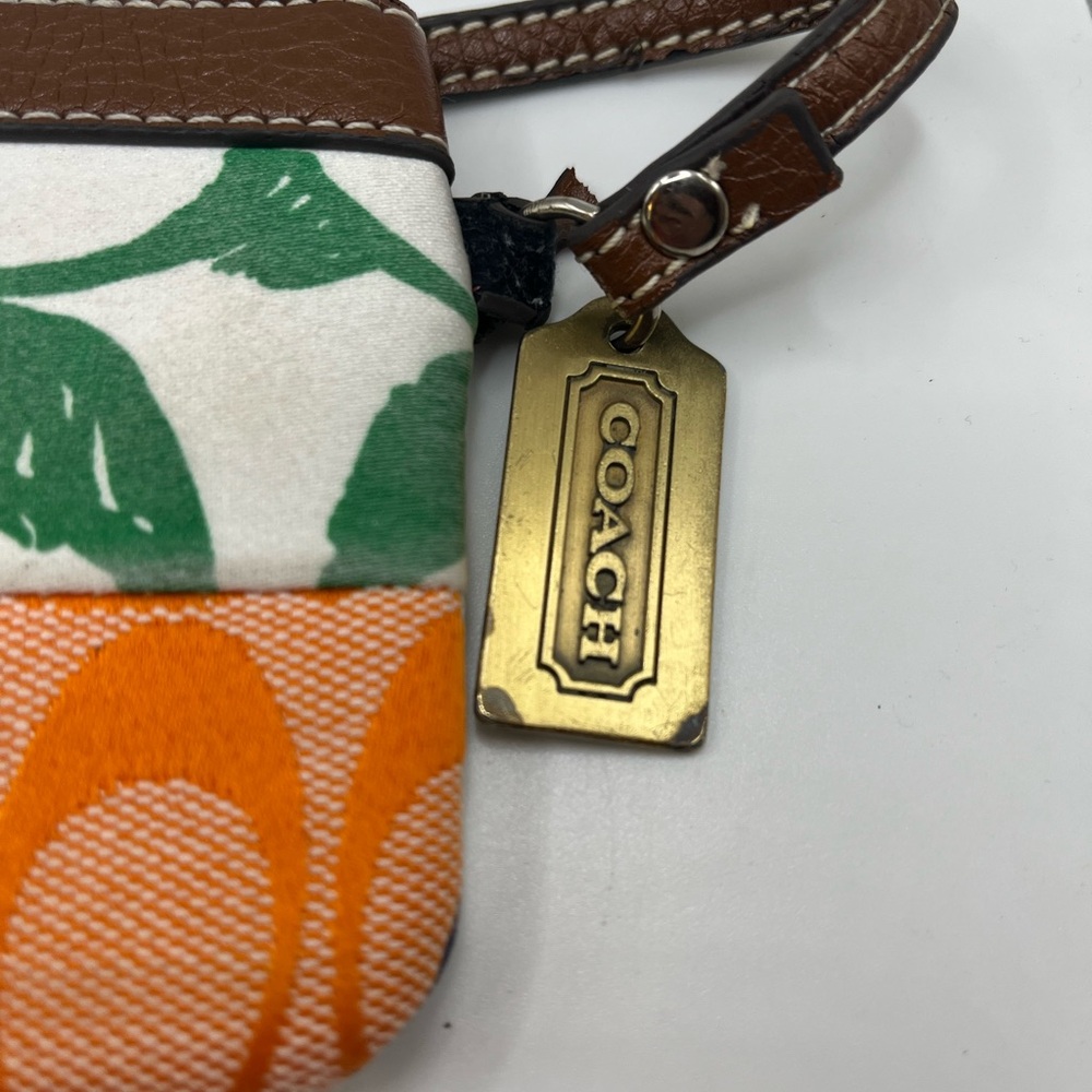 COACH Multi Fabric Stripe Signature Floral Gingham Wristlet - Picture 5 of 8